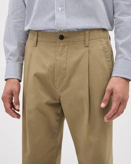 Straight-Leg Pleated Chino Pant