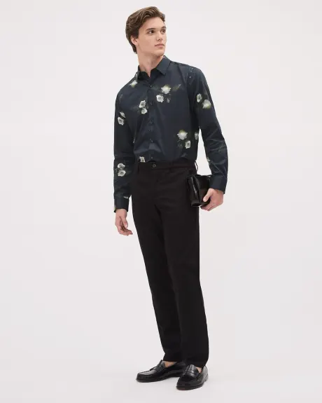 Chemise Habillée à Coupe Étroite avec Motif Floral