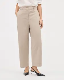 Cotton High-Rise Barrel Pant