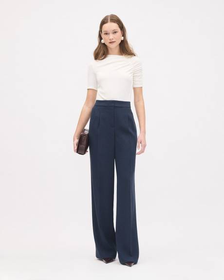 High-Rise Long-Wide-Leg Crepe Pant