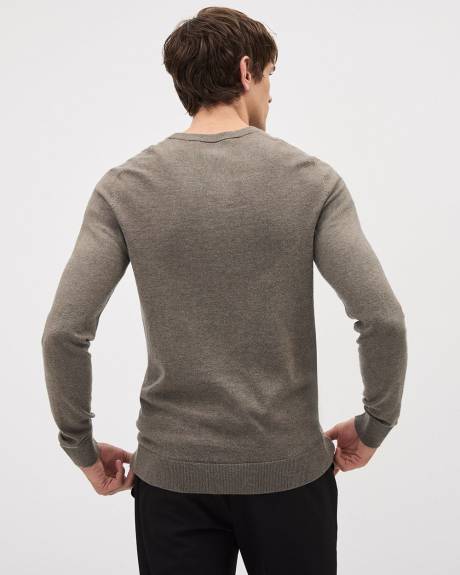 Solid Long-Sleeve Crew-Neck Sweater