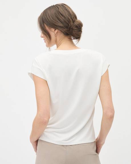 Extended-Sleeve V-Neck Tee