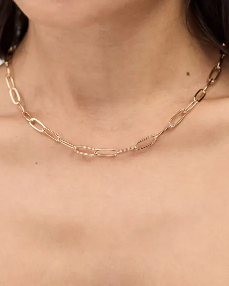 Short Paperclip Chain Necklace