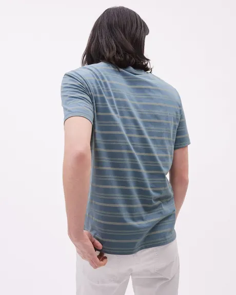 Short-Sleeve Crew-Neck Striped Tee