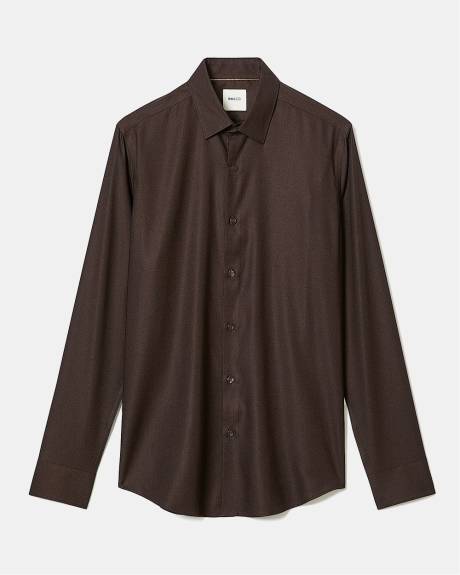 Slim-Fit Knit-Like Dress Shirt