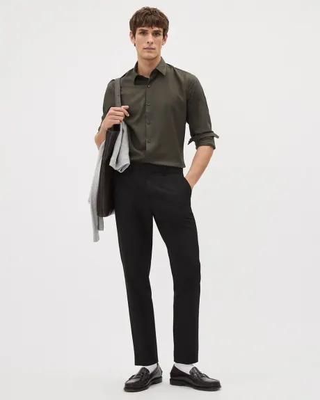 Slim-Fit Knit-Like Dress Shirt