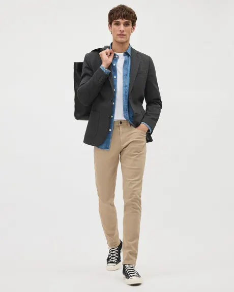 Slim-Fit Textured Knit Blazer