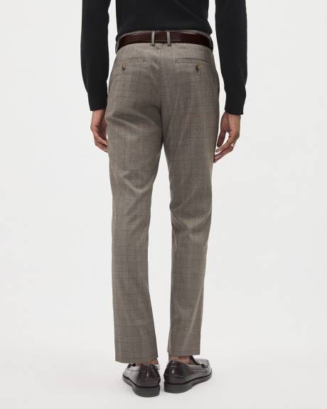 Taupe Checkered Tailored-Fit City Pant