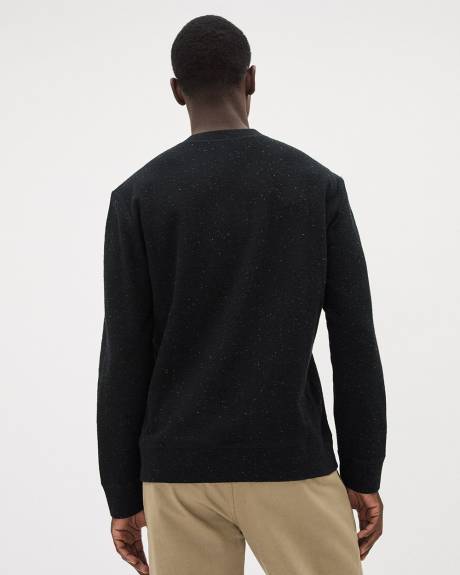 Long-Sleeve Crew-Neck Ribbed Sweater