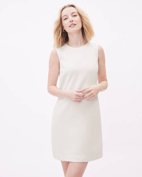 Sleeveless Crew-Neck Shift Dress