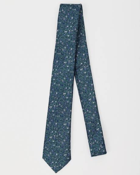 Skinny Tie with Floral Pattern