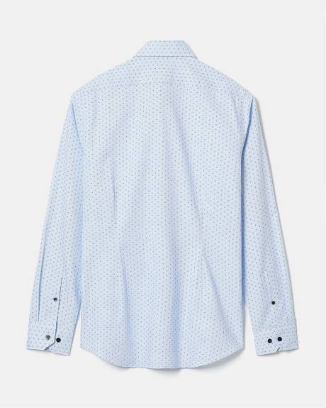 Dotted Two-Tone Slim-Fit Dress Shirt