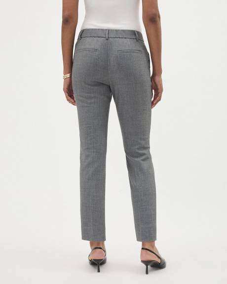 Grey Straight-Leg Mid-Rise Pant