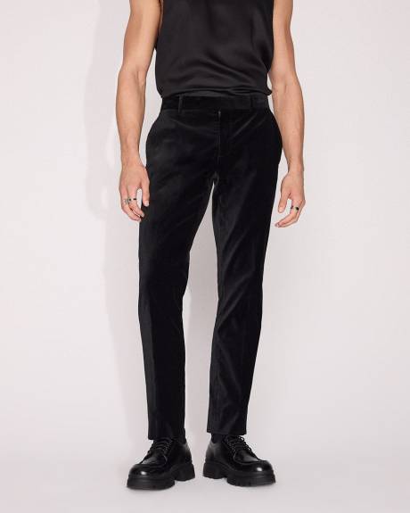 Pantalon de Complet à Coupe Étroite en Velours