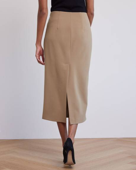 Twill Pencil Midi Skirt