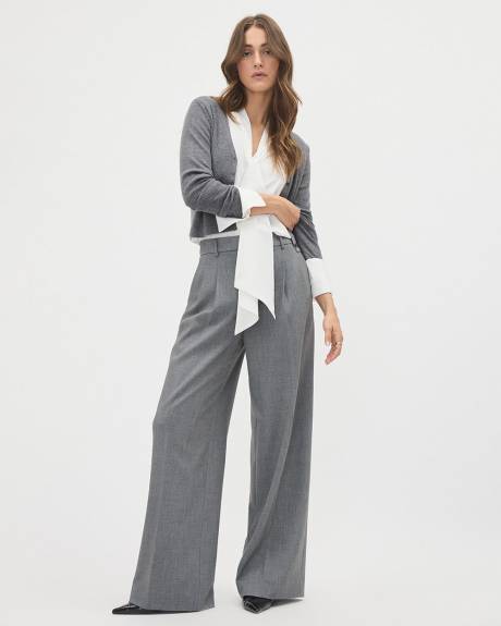 Grey Wide-Leg High-Rise Pant