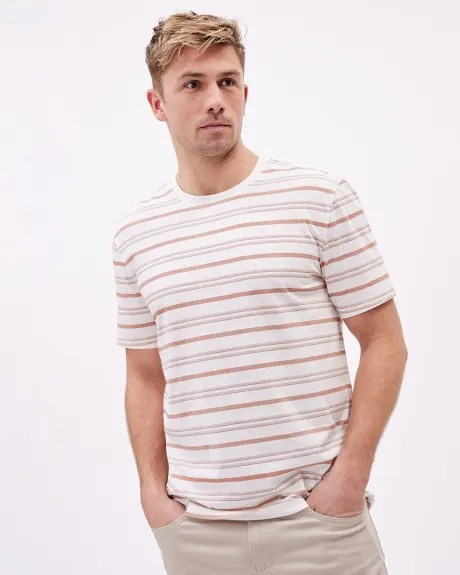 Short-Sleeve Crew-Neck Striped Tee