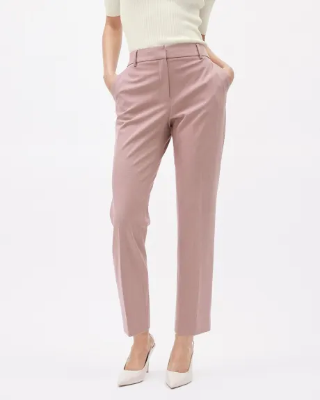 Straight-Leg Mid-Rise Purple Pant