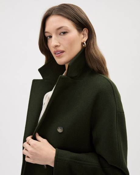 Double-Breasted Long Wool Coat