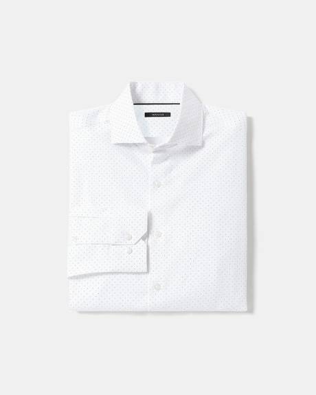 Slim-Fit Dotted Herringbone Dress Shirt