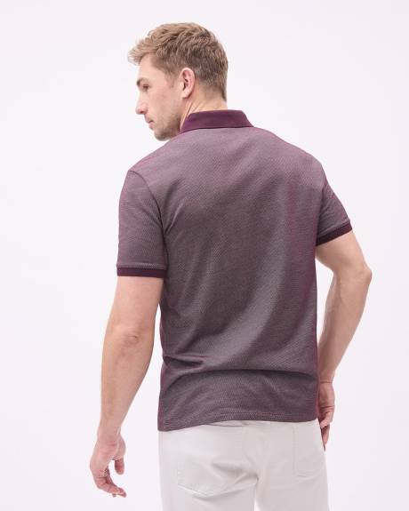 Two-Tone Short-Sleeve Pique Polo