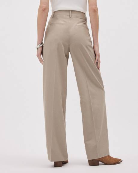 Beige Wide-Leg High-Rise Pant