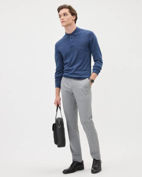 Long-Sleeve Merino-Wool Polo