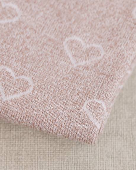 Heart Cotton Socks with Scalloped Hems