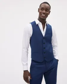 Medium Blue Wool Suit Vest