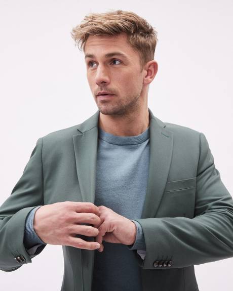 Tailored-Fit Green Suit Blazer