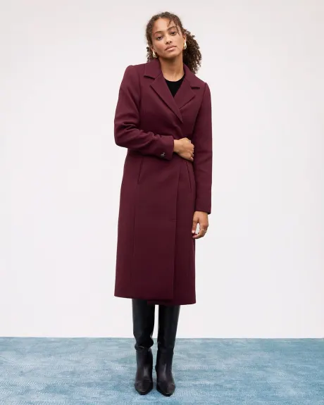 Fitted Long Twill Coat