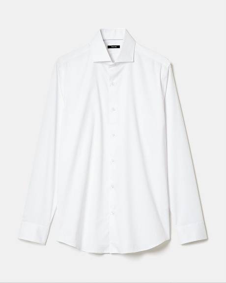 Chemise Habillée Blanche à Coupe Ajustée avec Motif Discret