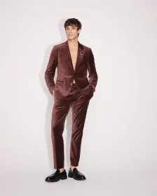 Slim-Fit Velvet Suit Pant