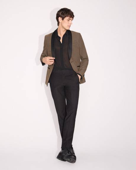 Slim-Fit Bronze Tuxedo Blazer