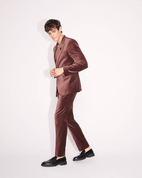 Slim-Fit Velvet Suit Pant