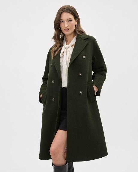 Double-Breasted Long Wool Coat