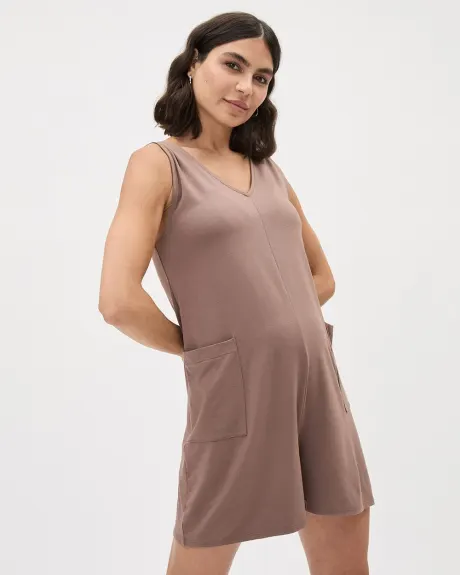 Sleeveless Nursing Romper - Thyme Maternity