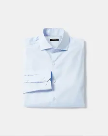 Slim-Fit Solid Sateen Dress Shirt