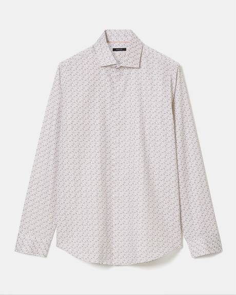 Chemise Habillée Blanche à Coupe Ajustée avec Pétales