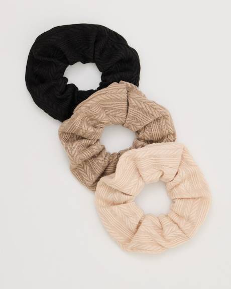 Cable-Knit Scrunchies - Set of 3