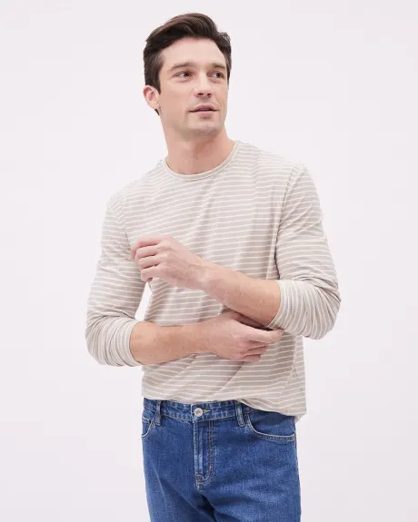 Striped Long-Sleeve Crew-Neck Tee