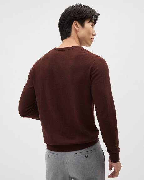 Solid Long-Sleeve Crew-Neck Sweater