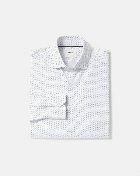 Chemise Habillée à Coupe Ajustée à Micro Imprimé Géométrique