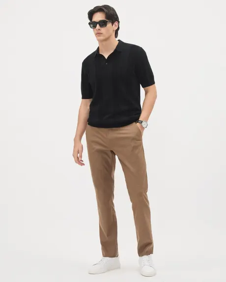 Brushed Twill Solid Slim-Fit City Pant