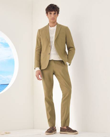 Slim-Fit Linen Suit Blazer