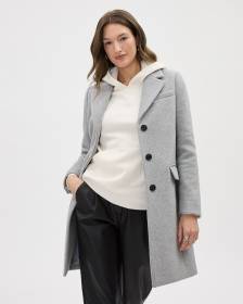 Manteau Classique en Laine à Trois Boutons