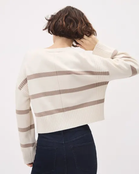 Cropped Boxy Striped Sweater