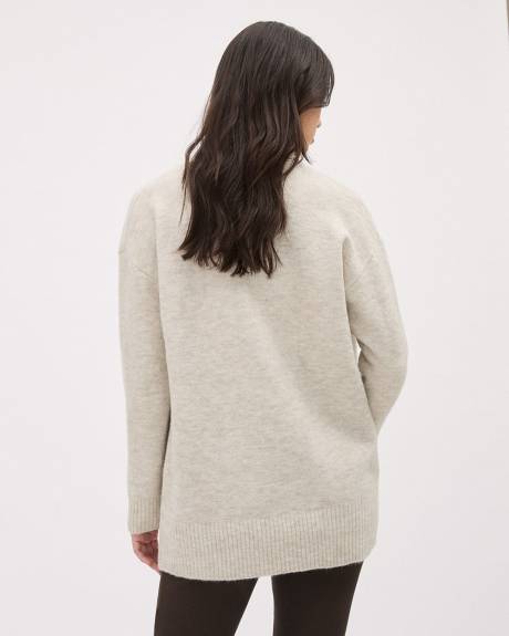 Cardigan Ouvert en Tricot Spongieux à Manches Longues