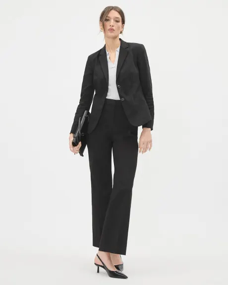 Limitless Black Two-Button Short Fitted Blazer