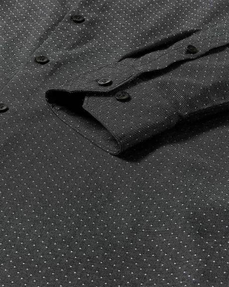 Slim-Fit Dobby Dress Shirt with Micro Dots